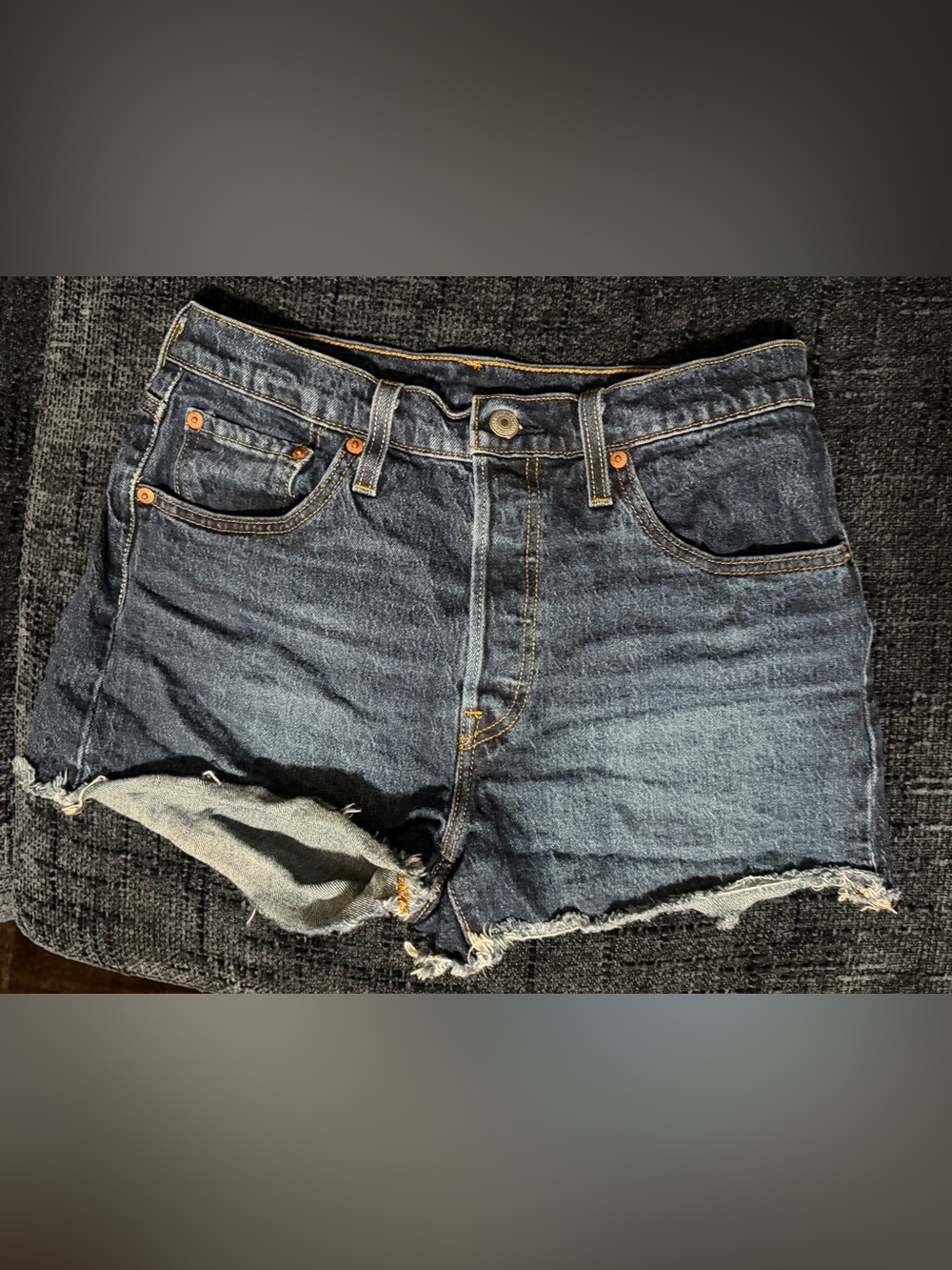 Levi's 501 Dark Blue Denim Cutoff Shorts